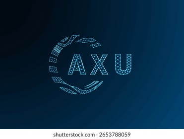 Diseño de Vector de logotipo de letra poli baja AXU. Diseño de logotipo de poliéster inferior AXU. Diseño único del logotipo de baja poli de AXU.