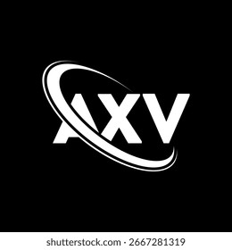 AXV logo. AXV letter logo design. Initials AXV logo linked with circle and uppercase monogram logo. AXV typography for technology, business and real estate brand.