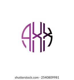 axx alphabet circle modern minimalist business logo design