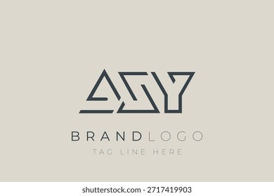 Diseño de logotipo de letra abstracta AXY. Diseño moderno del logotipo del negocio con tipografía Abstractas y estilo contemporáneo