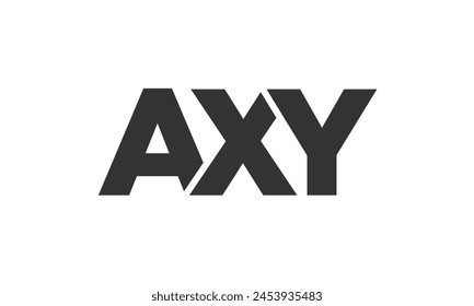 AXY logo design template with strong and modern bold text. Initial based vector logotype featuring simple and minimal typography. Trendy company identity ideal for businesses brand presence.