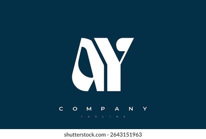 AY Abstract Geometric Logo Design. Modern and elegant logo design with simplistic typography elements, showcasing branding excellence.