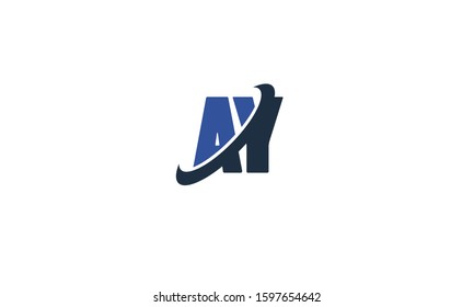 AY abstract vector logo monogram template