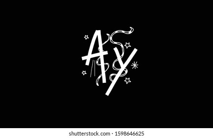 AY abstract vector logo monogram template