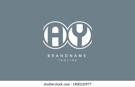 AY Alphabet Letters Initial Circle Icon Logo