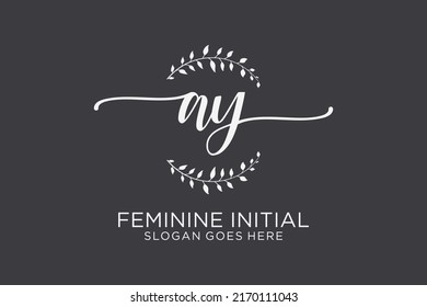 AY Beauty Monogram und elegante Logo Design Handschrift-Logo der ersten Signatur, Hochzeit, Mode, Blumen und botanisch mit kreativen Vorlage.
