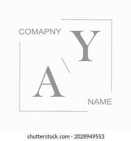 Ilustración de la firma del logotipo inicial del vector de belleza AY