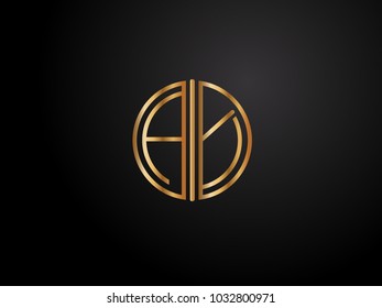AY circle shape gold color design
