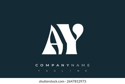 AY Creative Abstract Typography Logo Design. Elegant logo combining bold typography and creative shapes, ideal for branding and identity solutions.