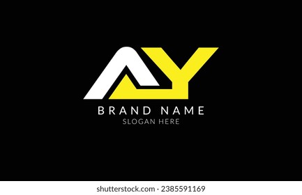 diseño creativo del logo de la letra blanca amarilla.