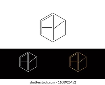 AY hexagon shape Letters Design
