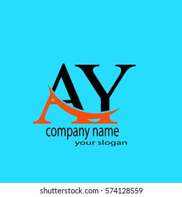 AY initial company orange black swoosh logo