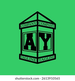 AY Initial Explore this unique collection of alphabet house logos, featuring stylish letter combinations inside a geometric house outline. Perfect for branding
