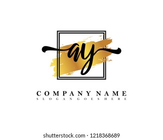AY Initial handwriting logo concept