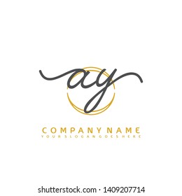 AY Initial handwriting logo concept