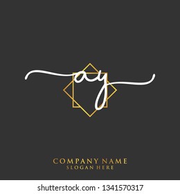 AY Initial handwriting logo template