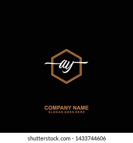AY Initial handwriting logo template vector