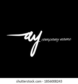 ay Initial handwriting logo vector