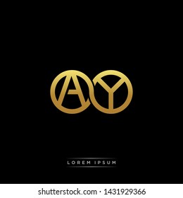 AY initial letter linked circle capital monogram logo modern template