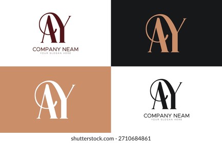 AY Carta inicial logotipo design vetor ilustração para casal, casamento e negócios