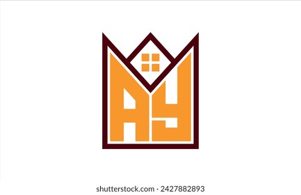 AY initial letter real estate builders logo design vector. construction, housing, home marker, property, building, apartment, flat, compartment, business, corporate, house rent, rental, commercial