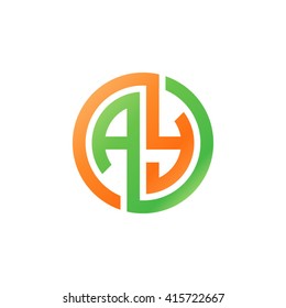 AY initial letters linked circle logo orange green