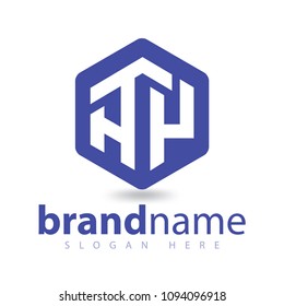 AY Initial letters linked with hexagon shape simple modern logo