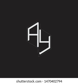 AY Initial Letters logo monogram with up to down style isolated on black background
