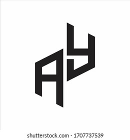 AY Initial Letters logo monogram with up to down style