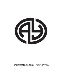 AY initial letters looping linked ellipse monogram logo