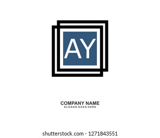 AY Initial logo template vector 