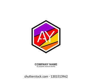 AY initial logo template vector