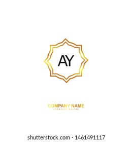 A AY initial logo template vector