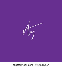Ay Ay initial logo vector signature handwriting design