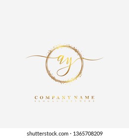 AY Initial luxury handwriting logo vector 