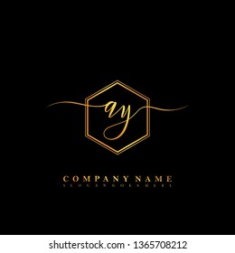 AY Initial luxury handwriting logo vector 