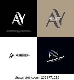 AY Initial Modern Typography Emblem Logo Template for Business