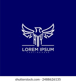 AY initial monogram for business logo with eagle image