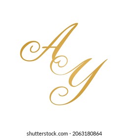 AY initial monogram logo handwriting