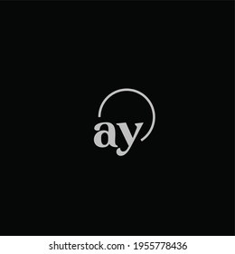AY initials logo monogram with circles