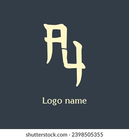 AY letter abstract monogram initial letter logo design