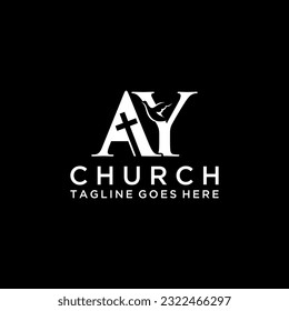 AY letter Christian or church logo design.