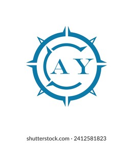 Diseño de letras AY. Diseño del logotipo de la tecnología de letras AY sobre un fondo blanco.