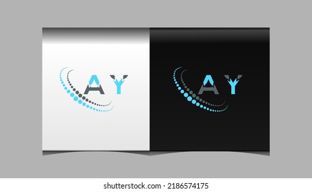 AY letter logo creative design. AY unique design.
