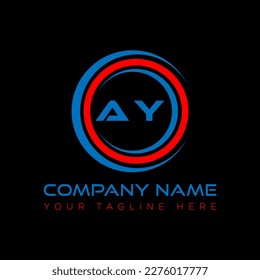 AY letter logo creative design. AY unique design.
