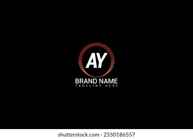 Diseño creativo del logotipo de la letra de AY. Un diseño único. Concepto de logotipo de letra de iniciales creativas AY. Diseño del logotipo de la letra de AY sobre fondo negro