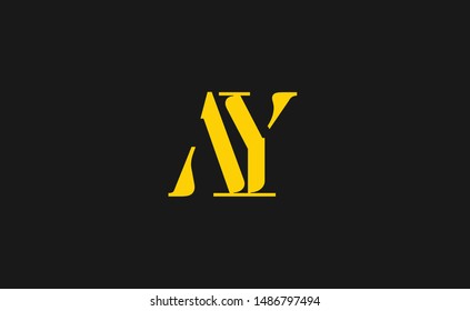 AY Letter Logo Design with Creative Modern Trendy Typography