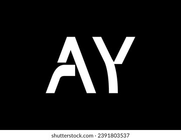 Diseño del logotipo de la letra AY y diseño del logotipo de monograma, vectlor
