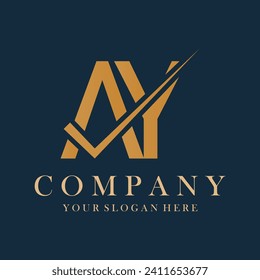 AY Letter Logo Design Template Vector. Creative initials letter AY logo concept.