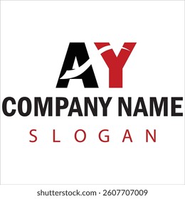 AY Letter Logo Design Vector Illustration, AY initial monogram with letter creative logo